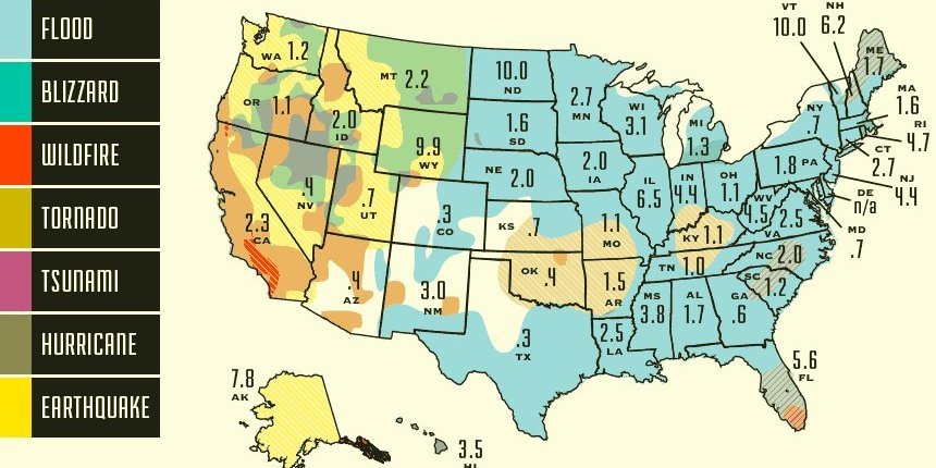 Disaster Prone Area Map of United States