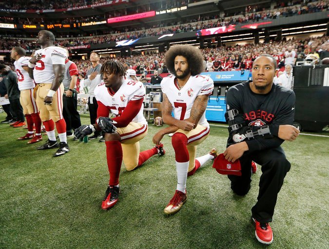 San Francisco Quarterback Colin Kaepernick Knelt During National Anthem in one of his Atlanta Games Last Year